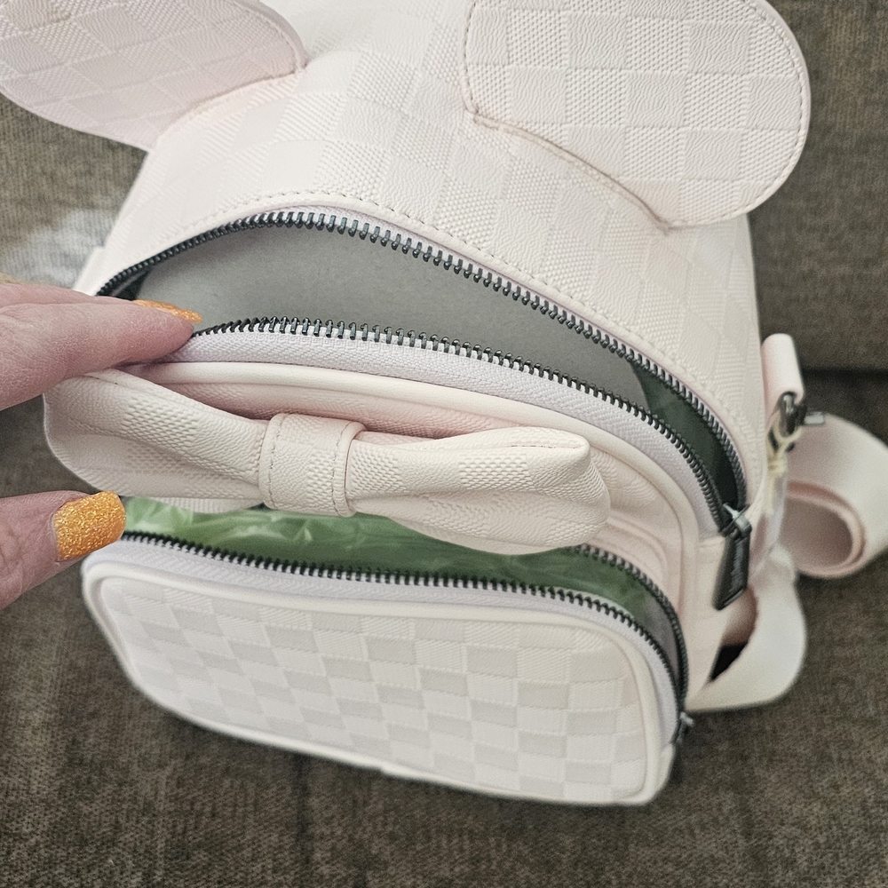 Loungefly Disney Checkered Cream Backpack - Picture 5 of 6